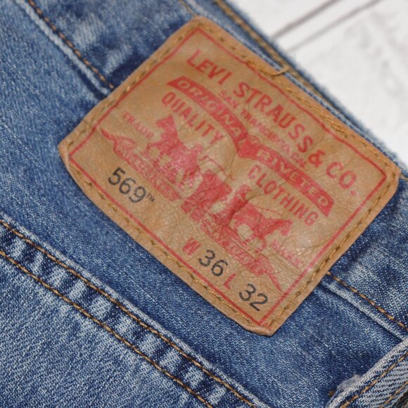👖💙 Levi’s 569™ Loose Straight · W36 L32 · Classic Blue Denim - Picture 2 of 5